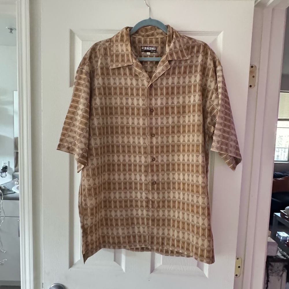 Mench Men's Geometric Patterned Dress Shirt